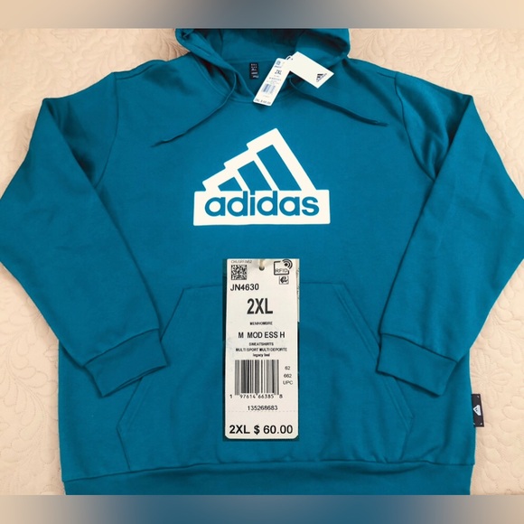 adidas Other - NEW.MEN 2XL ADIDAS MODERN ESSENTIALS GRAPHIC PULLOVER HOODIE (LEGACY TEAL GREEN)